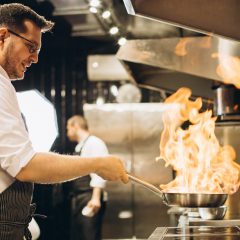 man-chef-frying-meat-pan-fire-scaled.jpg